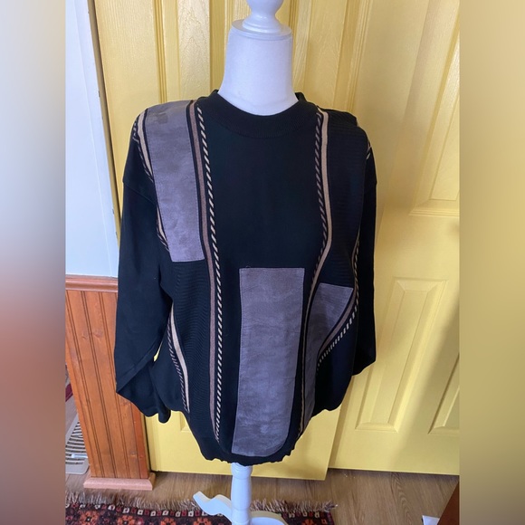 Sergio Louis Italy, Black Grey and Browns 20% Wool Sweater - Picture 1 of 5
